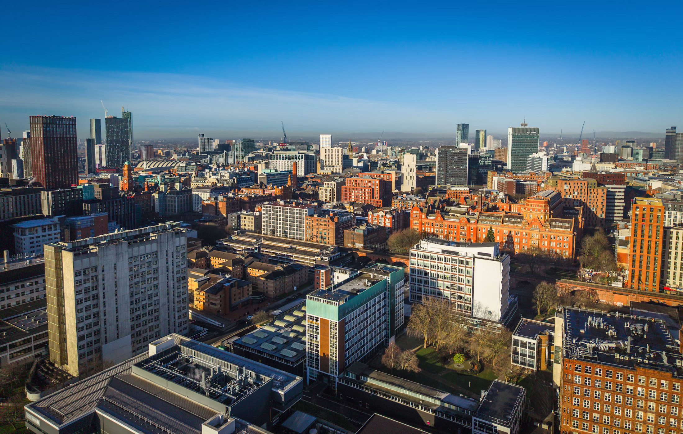 Manchester city centre skyline in daylight